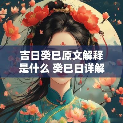 吉日癸巳原文解释是什么 癸巳日详解