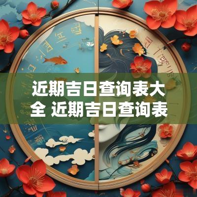 近期吉日查询表大全 近期吉日查询表大全最新
