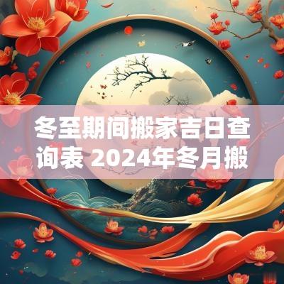 冬至期间搬家吉日查询表 2025年冬月搬家吉日查询