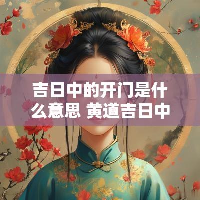 吉日中的开门是什么意思 黄道吉日中的安门是什么意思