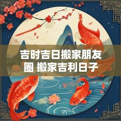 吉时吉日搬家朋友圈 搬家吉利日子