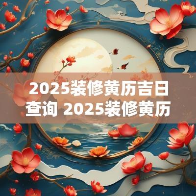 2025装修黄历吉日查询 2025装修黄历吉日查询大全