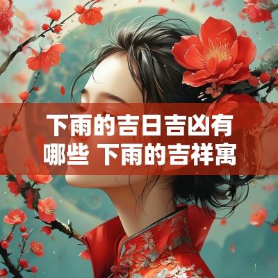 下雨的吉日吉凶有哪些 下雨的吉祥寓意句子