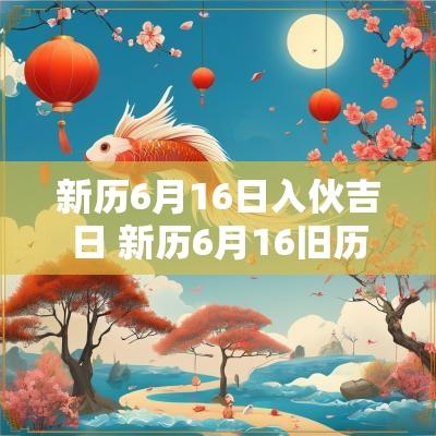 新历6月16日入伙吉日 新历6月16旧历生日是多少