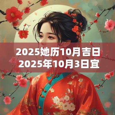 2025她历10月吉日 2025年10月3日宜嫁娶的黄道吉日