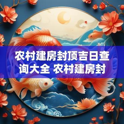 农村建房封顶吉日查询大全 农村建房封顶吉祥话