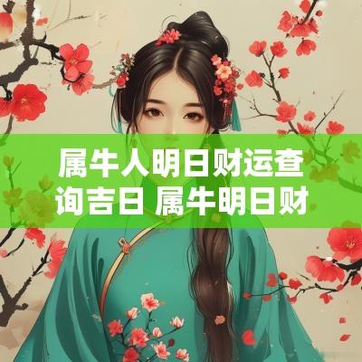 属牛人明日财运查询吉日 属牛明日财运