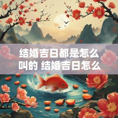 结婚吉日都是怎么叫的 结婚吉日怎么说
