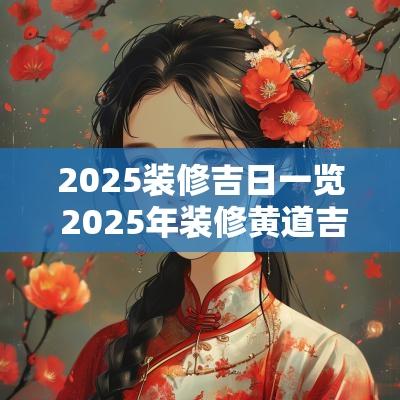 2025装修吉日一览 2025年装修黄道吉日一览表