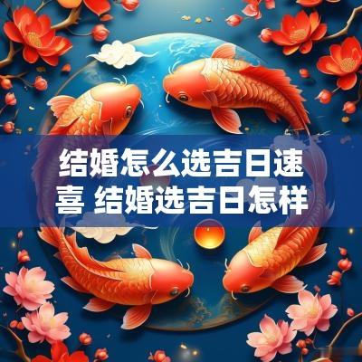 结婚怎么选吉日速喜 结婚选吉日怎样选