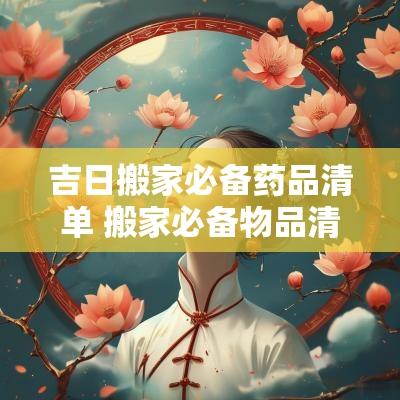 吉日搬家必备药品清单 搬家必备物品清单