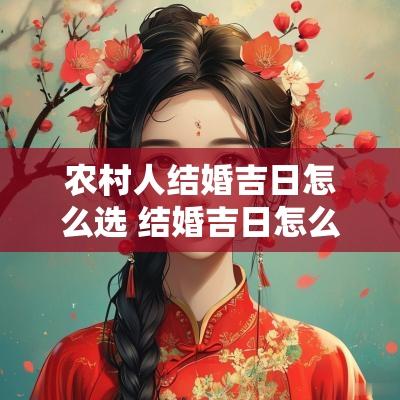 农村人结婚吉日怎么选 结婚吉日怎么选择