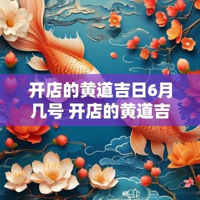 开店的黄道吉日6月几号 开店的黄道吉日怎么选