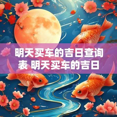 明天买车的吉日查询表 明天买车的吉日查询表最新