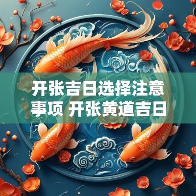 开张吉日选择注意事项 开张黄道吉日怎么选