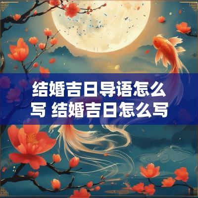 结婚吉日导语怎么写 结婚吉日怎么写好