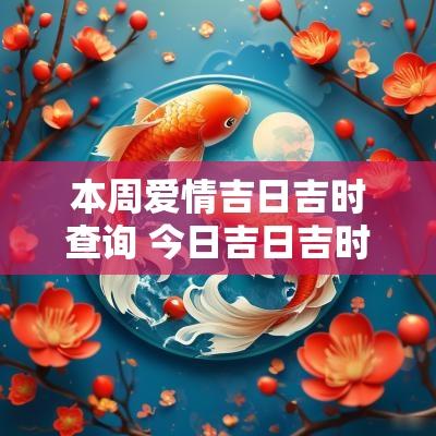 本周爱情吉日吉时查询 今日吉日吉时查询