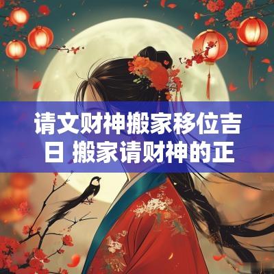 请文财神搬家移位吉日 搬家请财神的正确方法