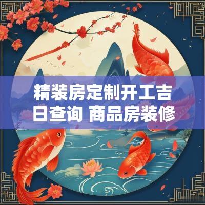 精装房定制开工吉日查询 商品房装修开工要选吉日吗