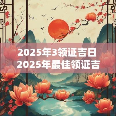 2025年3领证吉日 2025年最佳领证吉日