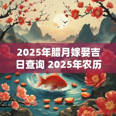 2025年腊月嫁娶吉日查询 2025年农历结婚嫁娶择日大全