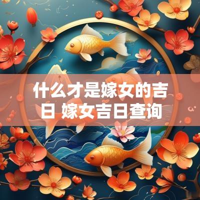 什么才是嫁女的吉日 嫁女吉日查询
