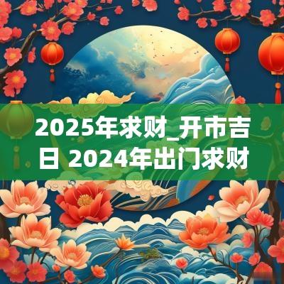 2025年求财_开市吉日 2025年出门求财好日子