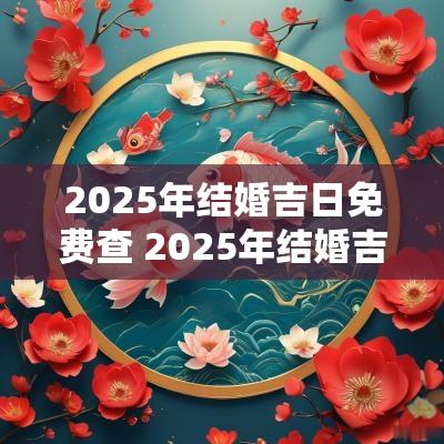 2025年结婚吉日免费查 2025年结婚吉日查询表