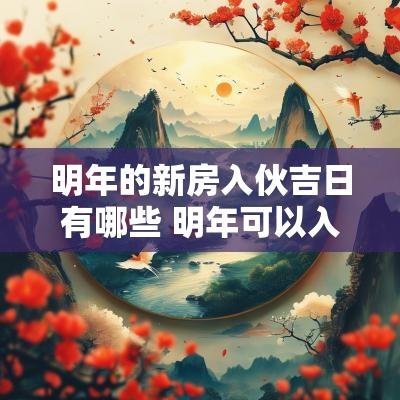 明年的新房入伙吉日有哪些 明年可以入伙吗