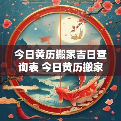 今日黄历搬家吉日查询表 今日黄历搬家吉日查询表格