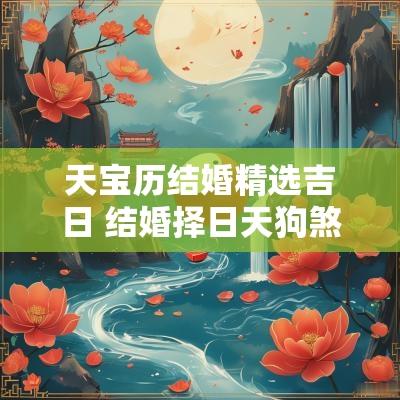 天宝历结婚精选吉日 结婚择日天狗煞