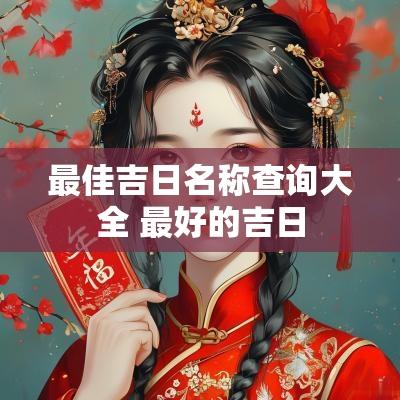 最佳吉日名称查询大全 最好的吉日