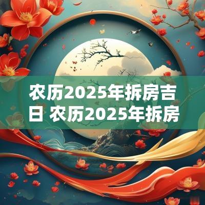农历2025年拆房吉日 农历2025年拆房吉日有哪些