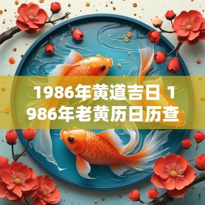 1986年黄道吉日 1986年老黄历日历查询
