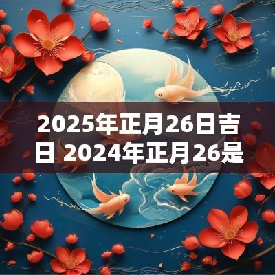 2025年正月26日吉日 2025年正月26是黄道吉日吗为什么
