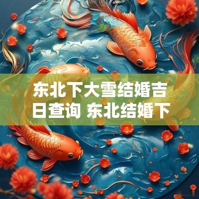 东北下大雪结婚吉日查询 东北结婚下雨什么说法