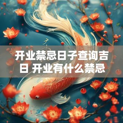 开业禁忌日子查询吉日 开业有什么禁忌吗
