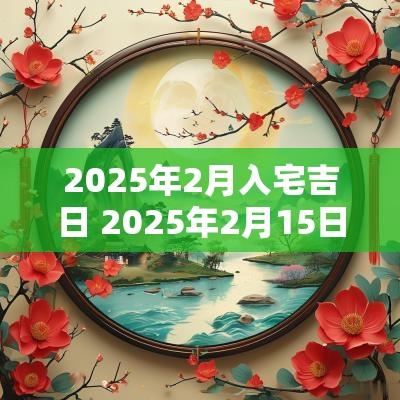 2025年2月入宅吉日 2025年2月15日搬家入宅黄道吉日