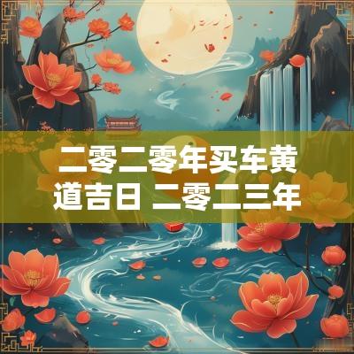 二零二零年买车黄道吉日 二零二三年吉不吉利
