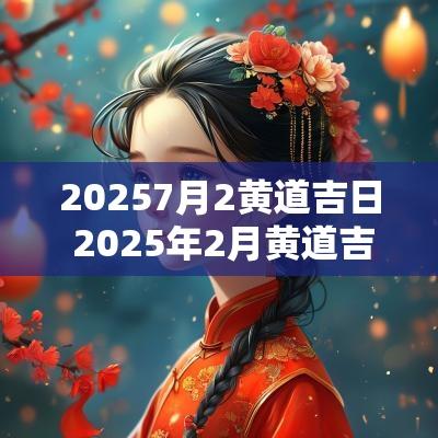 20257月2黄道吉日 2025年2月黄道吉日一览表
