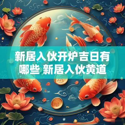 新居入伙开炉吉日有哪些 新居入伙黄道吉日