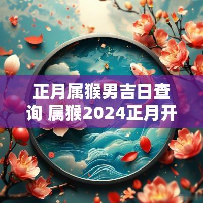 正月属猴男吉日查询 属猴2025正月开市黄道吉日