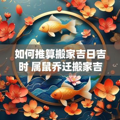如何推算搬家吉日吉时 属鼠乔迁搬家吉日吉时