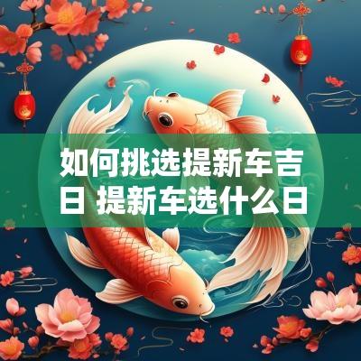 如何挑选提新车吉日 提新车选什么日子最吉利2025年