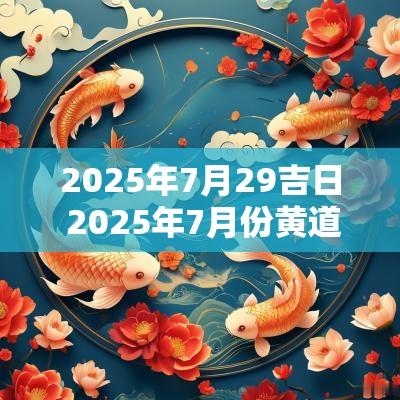 2025年7月29吉日 2025年7月份黄道吉日