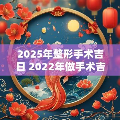 2025年整形手术吉日 2025年做手术吉日
