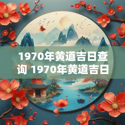1970年黄道吉日查询 1970年黄道吉日一览表