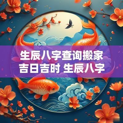 生辰八字查询搬家吉日吉时 生辰八字测搬家吉日免费