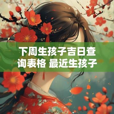 下周生孩子吉日查询表格 最近生孩子的黄道吉日