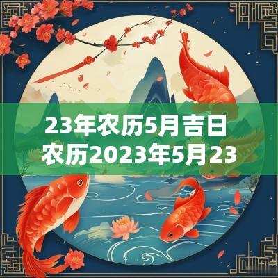 23年农历5月吉日 农历2025年5月23日黄道吉日查询